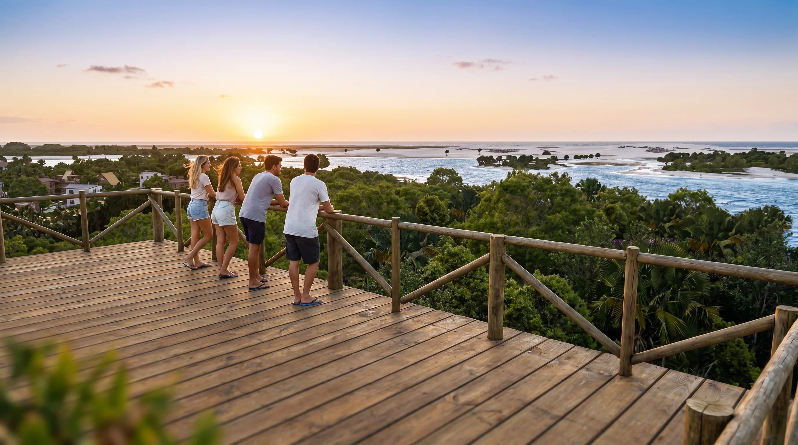 Mirante com vista para o mangue e a restinga preservada